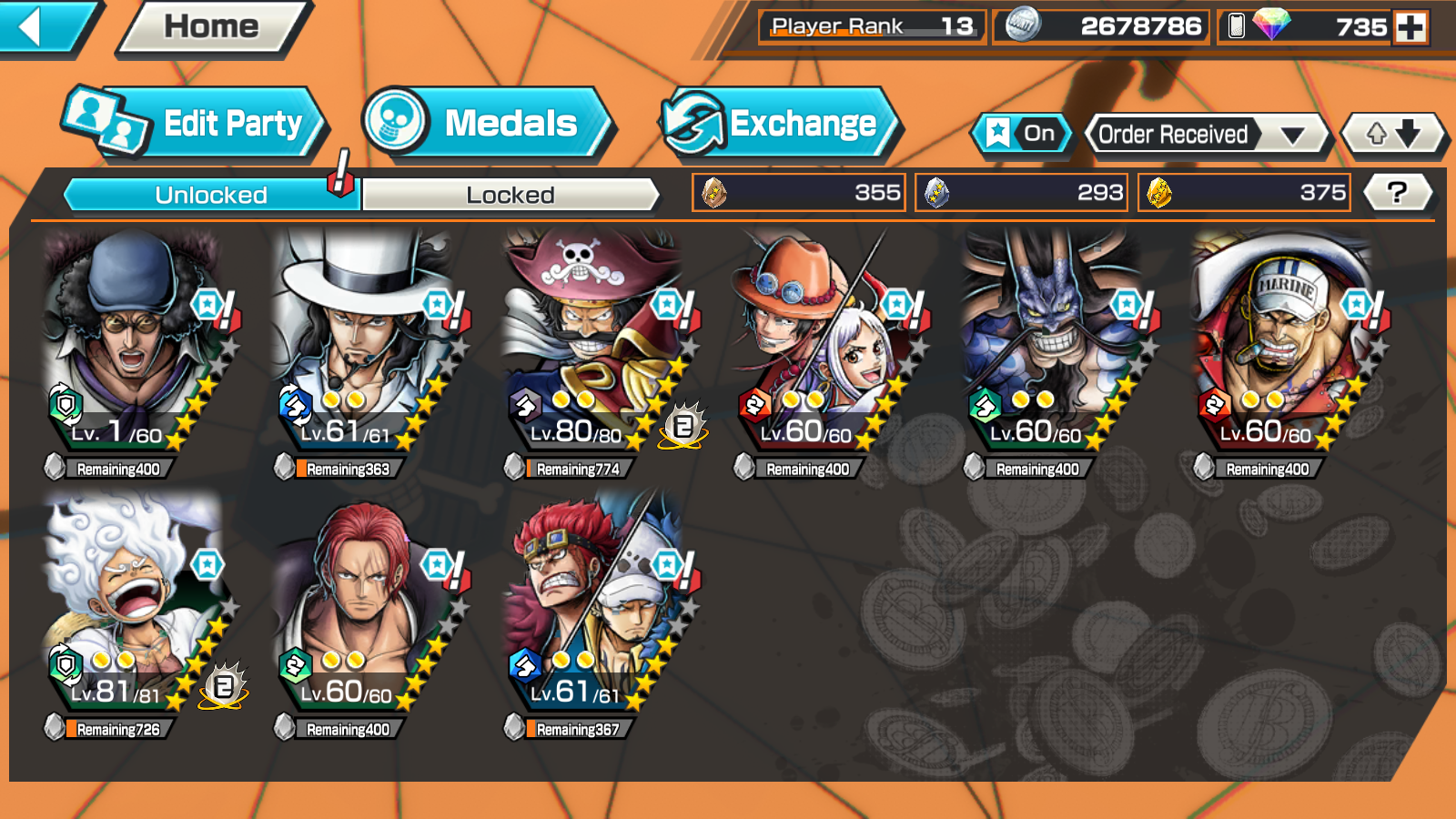 SPECIAL OPBR 9EX + 700 DIAMONDS + Various BFs