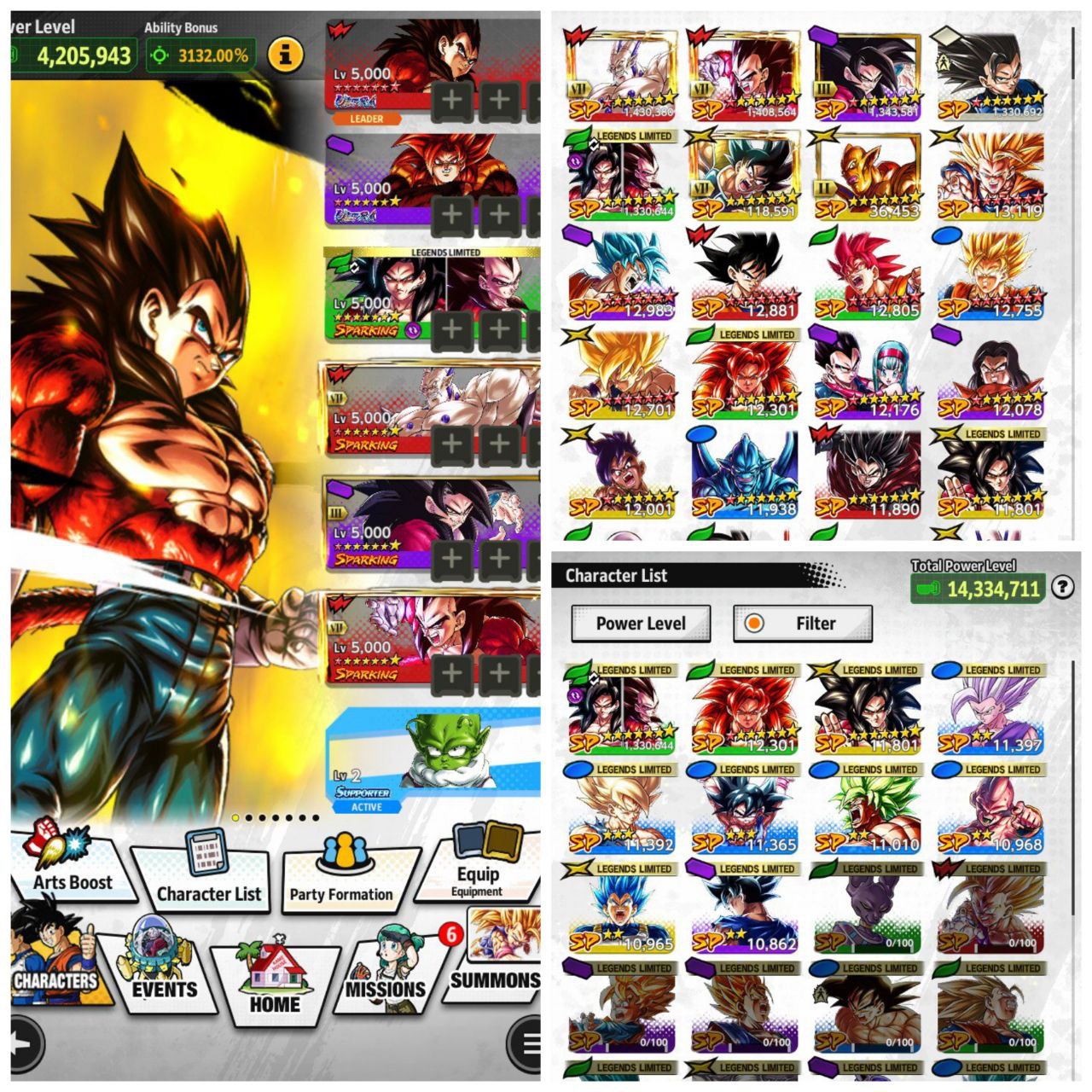🔥AMAZING DBL ULTRA SSJ4 VEGETA 14⭐️ + ULTRA GOGETA 8⭐️ + PERFECT GT TEAM🔥