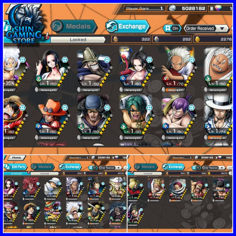 ⭐7 EXTREME SPECIAL LUFFY G5+KUZAN+LUCCI+ROGER++ 2300 FRAGS⭐