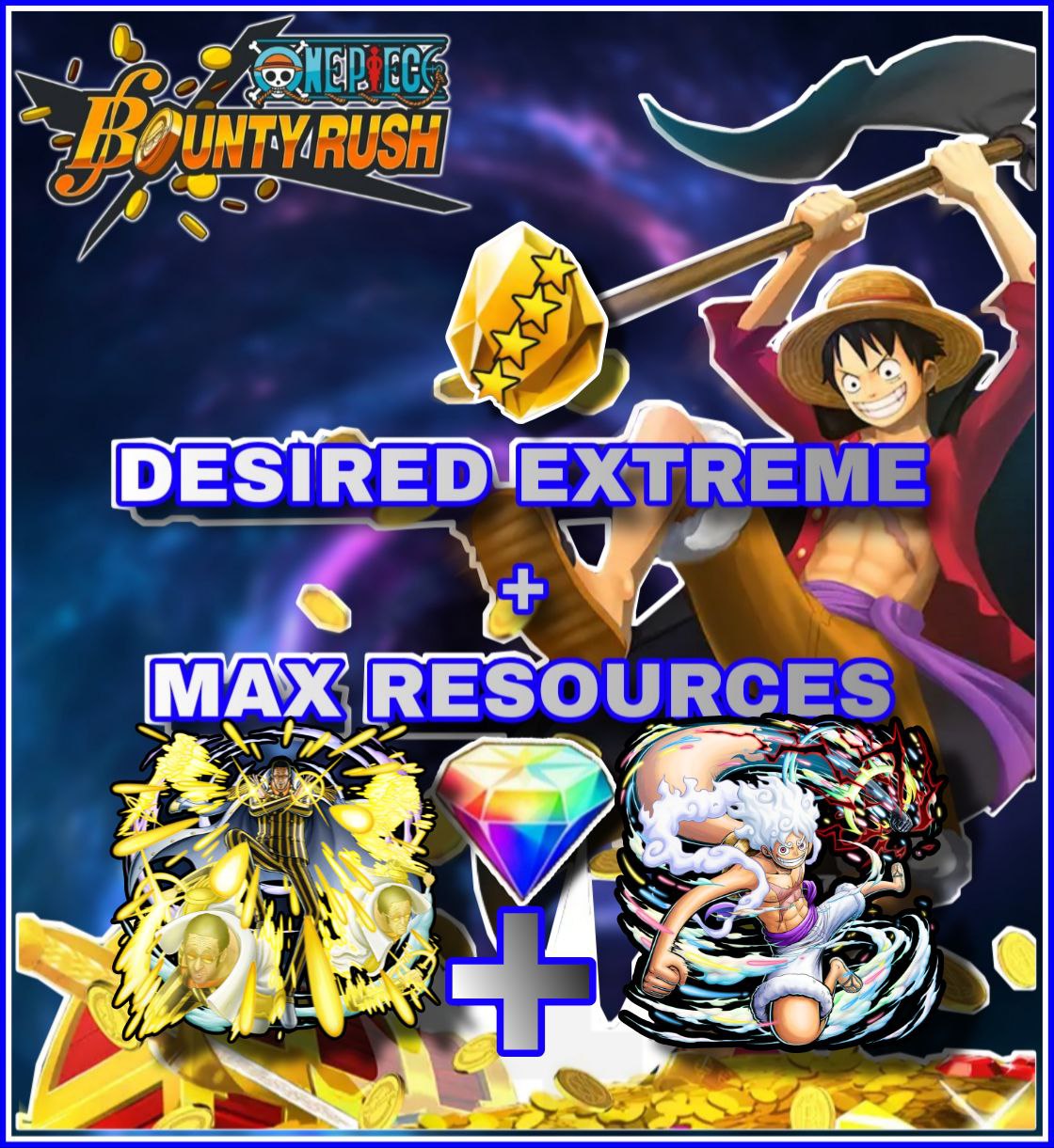 ⭐LUFFY G5 LIGHT + KIZARU 2 EX + 5200+ Diamonds 💎 & 5700-5900 Golden Frags ✨