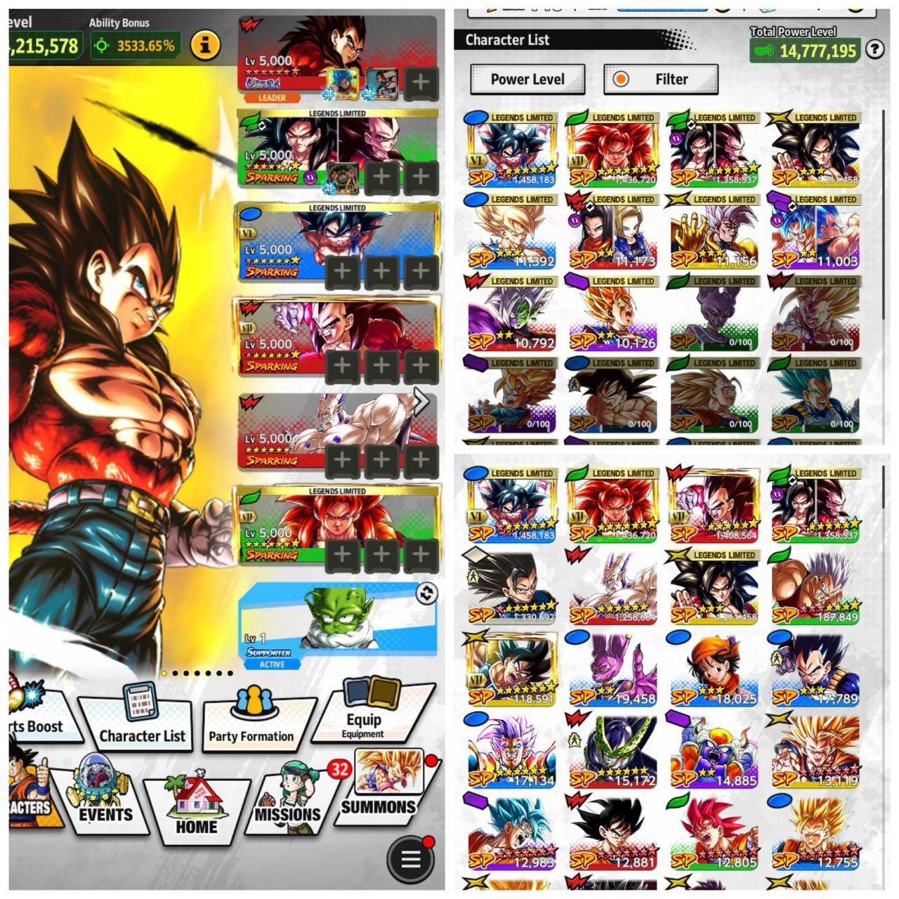 🔥DBL ULTRA SSJ4 VEGETA 14⭐️+ GT TEAM🔥