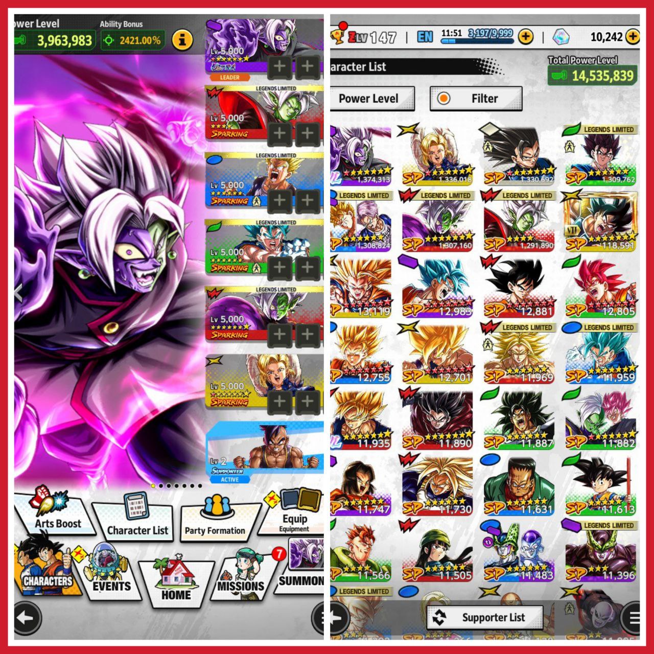 🔥DBL ULTRA FUSION CORR. ZAMASU 8⭐+10.000 CC 💎 + GREAT FUTURE TEAM🔥