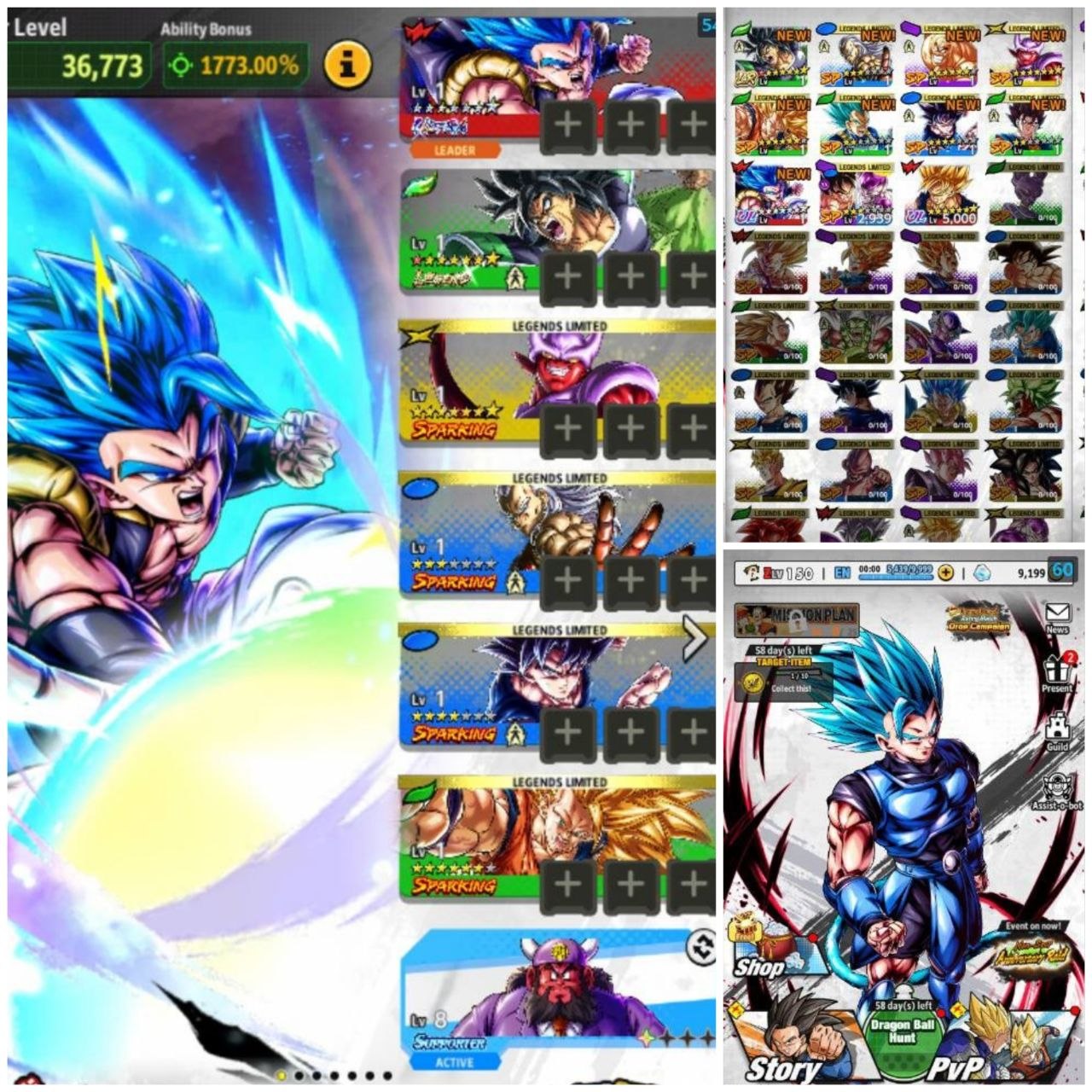 ⭐ANNY GOGETA BLU 14 STARS + FULL POWER BROLY 8 STARS + 10K CHRONO⭐ (A12)