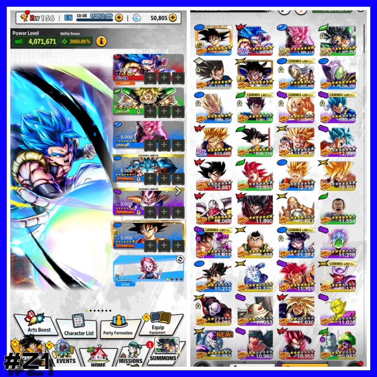 ⭐ANNY GOGETA BLU 8 STARS + FULL POWER BROLY 8 STARS + LEGEND ROSE' 8 STARS + 50K CHRONO⭐