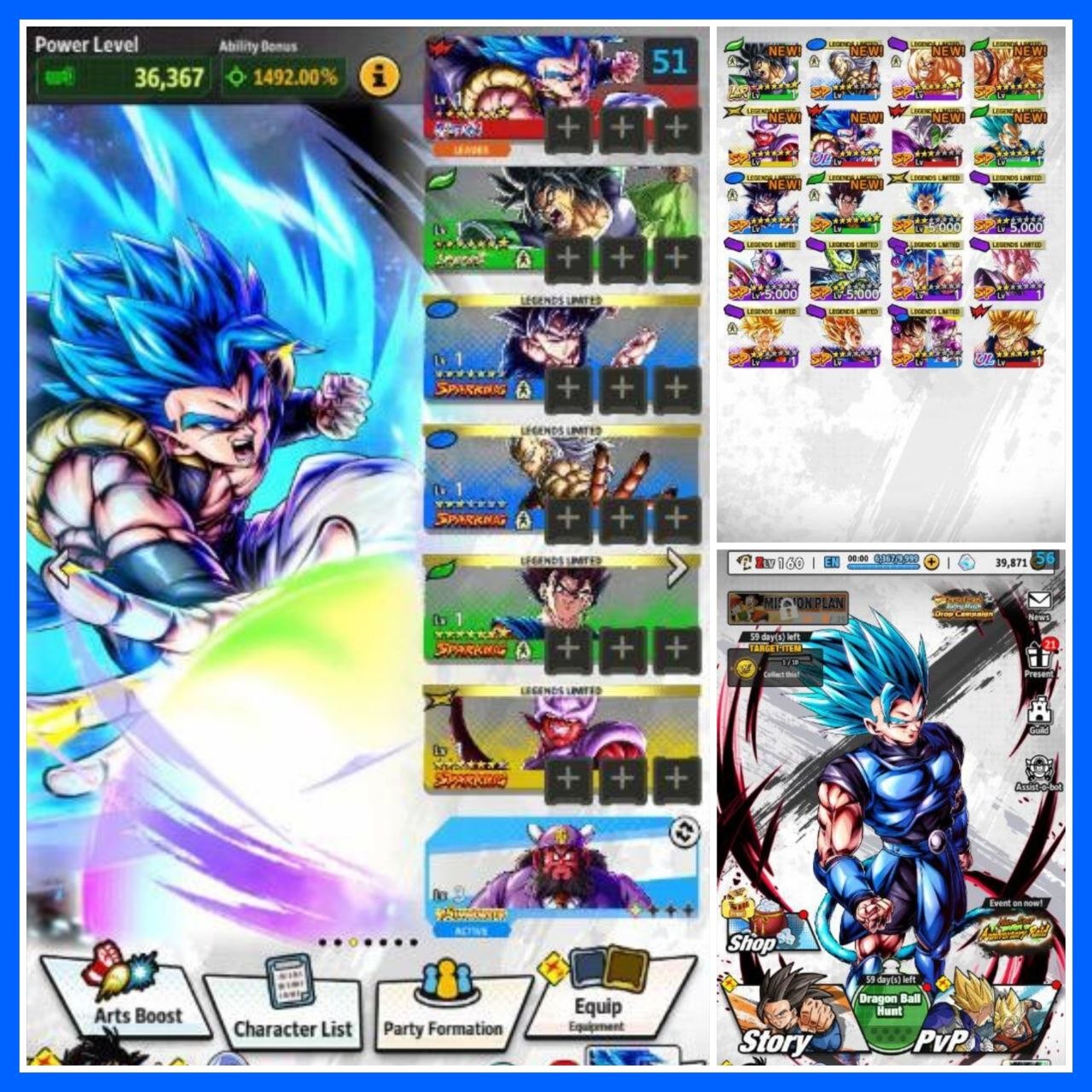 ⭐ANNY GOGETA BLU + FULL POWER BROLY + 40.000 CHRONO⭐
